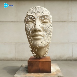 ประติมากรรมใบหน้าทองสัมฤทธิ์แบบนามธรรม งานศิลปะสั่งทำพิเศษ ด้วยเทคนิคการหล่อ สำหรับตกแต่งสวนสาธารณะและสถาปัตยกรรม - Product Image 3