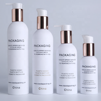 Bouteilles en plastique vides de qualité supérieure, noires brillantes, de luxe, rechargeables, pour cosmétiques, flacons de lotion, personnalisables pour les soins du visage des hommes