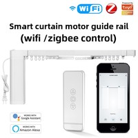 Kit moteur de rideau intelligent WiFi ZigBee Tuya 23456m, contrôlé par application, commande vocale, ouverture/fermeture programmée, rail de rideau