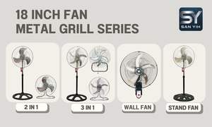 18 Inch 3IN1 Metal <b>Grill</b> Aluminum Blade <b>Electric</b> Circulating Stand Fan for Home Use - Product Image 3