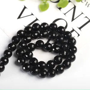 4/6/8/10/12/14mm Agates noires naturelles Onyx Stone Beads Smooth Round Loose Spacer Beads For Jewelry Making DIY Bracelets