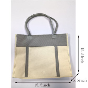 Multifunctionele Canvas Draagtas Minimalistisch Uiterlijk + Ruime Ruimte Bevat Tablets En Documenten Voldoen Aan Diverse Draagbehoeften - Product Image 3