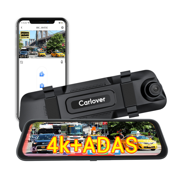 The 4K + 1080P DashCam with 10-inch Touch Screen for Front and Rear Dual Recording WIFI ADAS and BSD for Car Recorder