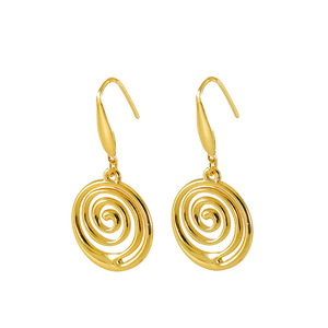 ZOGXIN Geometric Spiral Drop Earrings Gold Plated 18K Stainless Steel For Women Party Jewelry - Product Image 5
