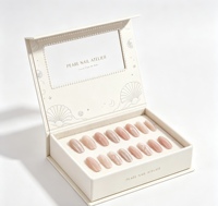 Emballage cadeau magnétique de luxe personnalisé en carton pour faux ongles à presser, cosmétiques, présentation de marque de beauté, vente en gros
