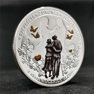 Moneda de aniversario de bodas de plata española | Regalo de amor <span class=keywords><strong>25</strong></span> para parejas | Recuerdo conmemorativo para siempre con grabado tallado - Product Image 4