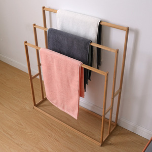 Bamboo floor-standing coat <b>rack</b> for bedroom, simple household <b>clothes</b> <b>rack</b>, balcony <b>clothes</b> drying <b>rack</b>, living room bamboo - Product Image 1