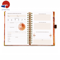 Carnet de planification personnalisé à couverture rigide avec reliure spirale, élastique, intercalaires et coins dorés