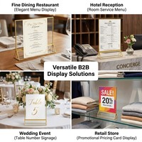 Support de menu de table en acrylique transparent en forme de T A4 A5 A6, prix d'usine en gros, présentoir de bureau, hôtel, magasin