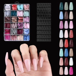 576PCS 24 grilles Ballet forme d'amande couleur unie <span class=keywords><strong>ongles</strong></span> à presser ensemble <span class=keywords><strong>manucure</strong></span> essentiels avec gelée colle <span class=keywords><strong>ongles</strong></span> artificiels - Product Image 6