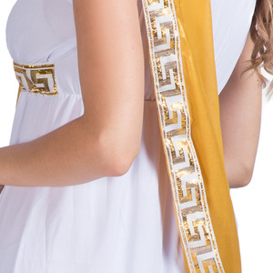 <b>Roman</b> Women's Cosplay Costume White Gold Grecian Style <b>Dress</b> Adult Halloween Costume - Product Image 3