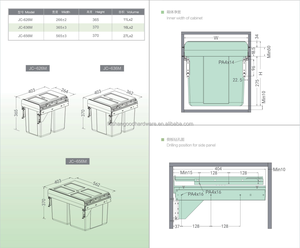 Tốt tủ bếp được xây dựng trong chất thải bin bụi bin kéo ra khỏi thùng rác có thể mềm đóng rác có thể - Product Image 6