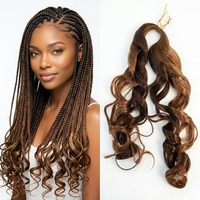 Extensions de cheveux synthétiques ondulés de 24 pouces, très demandées, pour tresses, extensions de cheveux en vrac, doux et ondulés, pour coiffure DIY