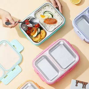 Thermal Insulated Stainless Steel Plastic Foldable Leak-Proof Bento <b>Lunch</b> <b>Box</b> for Kids 700ml Capacity Microwavable - Product Image 5