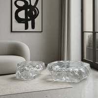 JingYue table d'appoint de luxe en résine transparente personnalisée meubles artisanaux pour espaces commerciaux hôtels salons