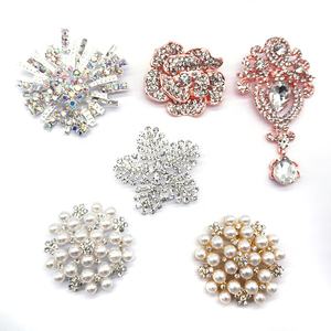 Broche en cristal avec strass <span class=keywords><strong>Aurore</strong></span> <span class=keywords><strong>Boreale</strong></span>, grand ton argenté Broche de bouquet de fleurs pour gâteau de mariage Broches à la mode pour femmes - Product Image 6