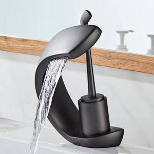 <span class=keywords><strong>Grifo</strong></span> de Lujo para <span class=keywords><strong>Lavabo</strong></span> con Cascada, Montado en Cubierta, Monomando de Latón Sólido, Válvula Cerámica, Agua Fría/Caliente para <span class=keywords><strong>Lavabo</strong></span> - Product Image 1
