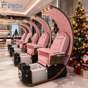 Cadeiras de <span class=keywords><strong>Pedicure</strong></span> Profissionais para Salão de Beleza com Spa Elétrico para os Pés e Massagem, Encosto Alto Ajustável - Product Image 1