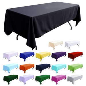 Manteles de poliéster cuadrados y rectangulares extra grandes, paños de punto lisos blancos y negros para eventos de fiesta, planta de cartón - Product Image 2