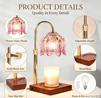 Lampe chauffe-bougie électrique dorée avec minuterie et variateur d'intensité, cadeau pour femme, pour faire fondre la cire