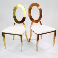 Usine Salas or personnalisé siège en cuir PU mariage chaise de salle à manger en acier inoxydable