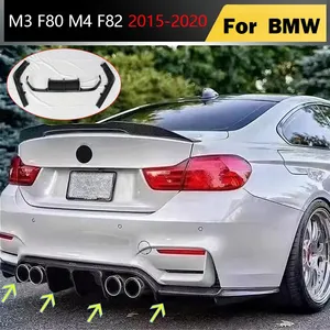 Pour M3 F80 M4 F82 2015 2016 2017-2020 Spoiler de pare-chocs arrière Diffuseur avec/sans éclairage Protection inférieure Accessoires auto Style V - Product Image 1