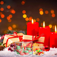 Contenedores de plástico personalizados para alimentos, aperitivos, galletas, pasteles, dulces, barra de acrílico, postre, galleta de Navidad, caja de embalaje de Chocolate