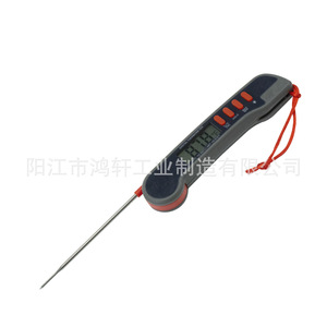 เทอร์โมมิเตอร์ดิจิตอล HX-T003 สีดำ ทำจากพลาสติก สำหรับวัดอุณหภูมิอาหาร เนื้อสัตว์ เตาอบ เตาปิ้งย่าง พร้อมฟังก์ชั่นบันทึกค่าสูงสุด ต่ำสุด และหน่วงเวลา สำหรับใช้ในครัวและปิ้งย่าง - Product Image 4