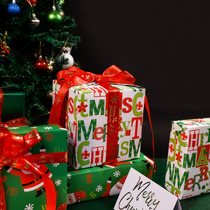 2024 Fabricante Venta caliente personalizado 80g papel de regalo 43*300 cm decoración de Navidad papel de regalo - Product Image 2