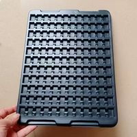 Plateau insert en plastique PET conducteur antistatique sur mesure pour connecteur de puce de précision, rectangle, électronique grand public