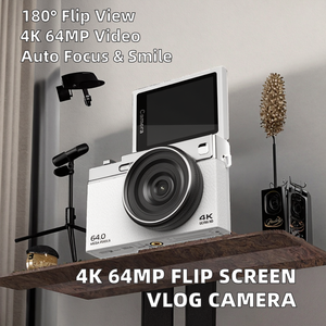 4K 64MP Autofocus 3.0 180 Flip Screen Waterproof Compact Video Blogging Camera a Great Cheap Gift DCC66 **Front and - Product Image 6