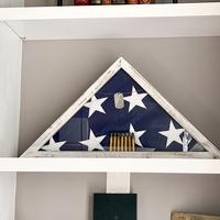 Grande vitrine pour drapeau funéraire, support triangulaire militaire avec fixation murale et plexiglas poli