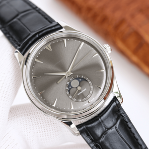 Sophisticated Gentleman Mechanical Wristwatch Self Winding Core Moon Phase Structure Leather Strap Metal Casing for Daily Commut - Product Image 3