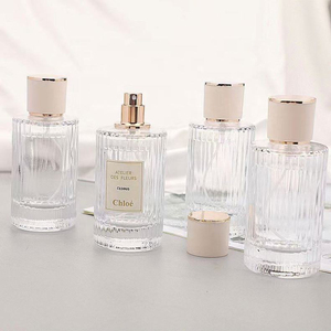 Nuevo Difusor de Perfume de Lujo de 50 ml, Botella de Vidrio Cilíndrica con Rayas, Degradado Verde, Fragancia Clásica, Tapón de Rosca - Product Image 1