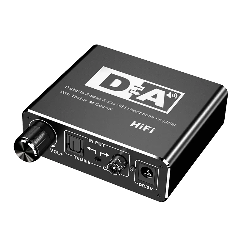 Hifi DAC Amp 3.5mm Digital To Analog Audio Converter Adapter Cox ial output To Optical Bi-directional Converter Decoder