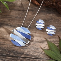 Ensemble collier et boucles d'oreilles pour femme, style ethnique bohème, en alliage émaillé coloré, géométrique vintage, pour mariage, fiançailles, fête