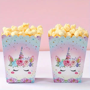 Boîte à popcorn en carton alimentaire recyclable, design rectangulaire pliable, pour mariage, anniversaire, événements, option de logo personnalisé, fête - Product Image 3