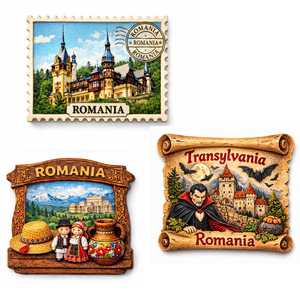 Imán <span class=keywords><strong>de</strong></span> recuerdo del castillo <span class=keywords><strong>de</strong></span> <span class=keywords><strong>Rumania</strong></span>, imán para nevera con diseño <span class=keywords><strong>de</strong></span> estampilla postal vintage, decoración para el hogar y la cocina, regalo - Product Image 1