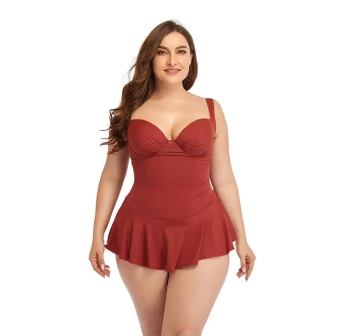 Wholesale girls summer bikini plus size custom one piece swimsuits for fat women 2022