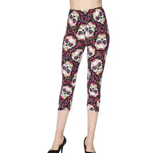 Leggings de Yoga con Estampado de Gato Gótico de PIHA SPORTS para Mujer, Logotipo Personalizado, Cintura Media, Elásticos, Deportivos, para Correr, Gimnasio, Capri, de Secado Rápido - Product Image 4