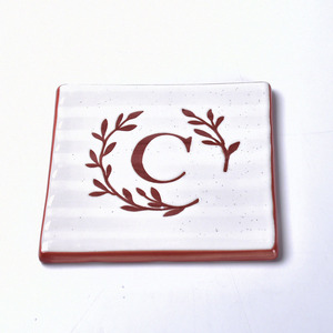 Sous-verre carré en céramique moderne personnalisable, épaisseur 5 mm, durable, résistant à la chaleur, écologique, avec double poignée - Product Image 4