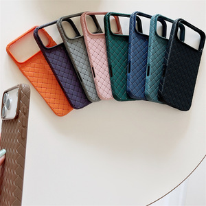 Funda Magnética con Patrón Tejido para Teléfono Móvil, de TPU Suave, Color Naranja, para <span class=keywords><strong>iPhone</strong></span> 17, Fundas para <span class=keywords><strong>iPhone</strong></span> 17 Pro - Product Image 1