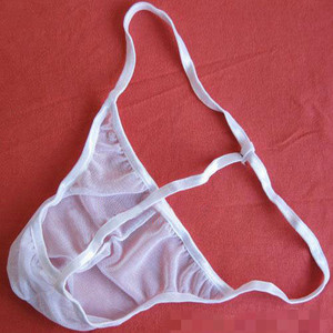 Sous-vêtements pour hommes sexy en maille, string en U, taille basse, respirant, rouge, en polyester - Product Image 2