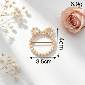 Broche ovale en strass 32*21mm en gros, broche décorative en métal doré avec boucle coulissante pour écharpe, châle et accessoires vestimentaires - Product Image 4