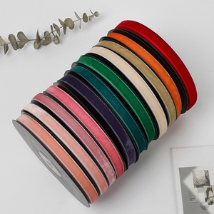 Ruban en velours rouge de 1 cm, nœud <span class=keywords><strong>papillon</strong></span>, accessoire pour cheveux, décoration de Noël - Product Image 3