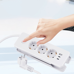 ปลั๊กพ่วงไฟฟ้าแบบหลายช่องเสียบพร้อมสวิตช์  รองรับการชาร์จ PD20W  3 ช่องเสียบ  รับผลิตโลโก้ตามสั่ง ขายส่ง - Product Image 1