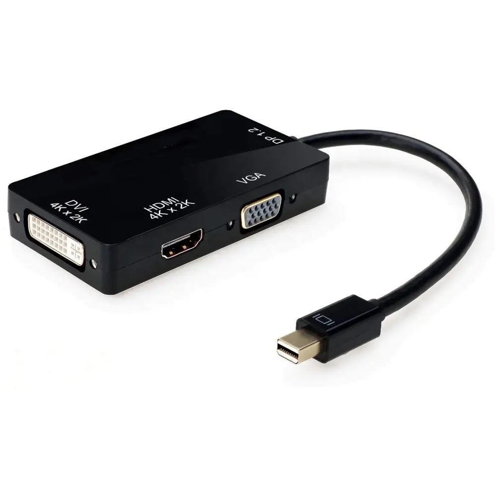 4K 3 in 1 다기능 미니 Displayport ( Thunderbolt 포트 호환) HDMI DVI VGA 케이블 어댑터 변환기