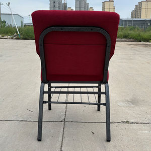 劇場家具のためのロゴ会議会議イベントと卸売積み重ね可能なインターロッキング教会の椅子ブルゴーニュ - Product Image 5
