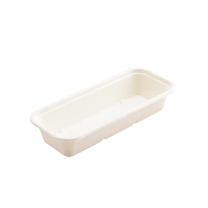 White Bagasse 750mL Rectangular Takeaway <b>Container</b> with Lid Eco Friendly Biodegradable Fiber Food Box Disposable Packaging - Product Image 5