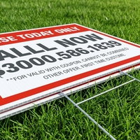 Panneaux de jardin en plastique ondulé personnalisés avec piquets en H, panneaux de pelouse imperméables pour la publicité, campagne immobilière, 18x24 pouces